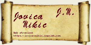 Jovica Mikić vizit kartica